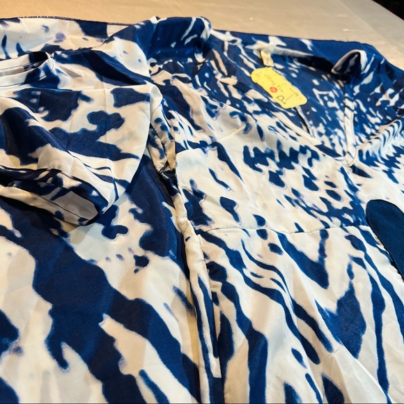 Cheng Xin | Super Soft Blue Tir Dye Pattern Dress Beach Dress // XL - Picture 9 of 13